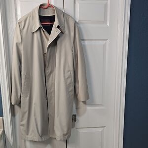 Vintage Traditionalist 44REG Classic Style Removeable Faux Fur Trench Coat